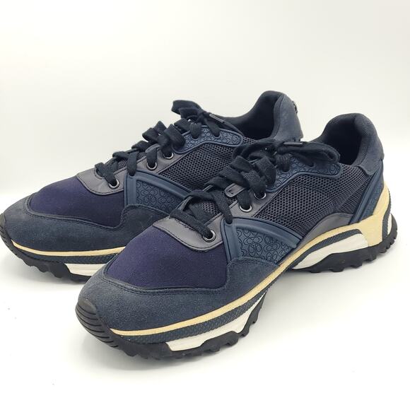 Coach C143 Runner Leather Suede blue  navy men\'s size 12 main image 8